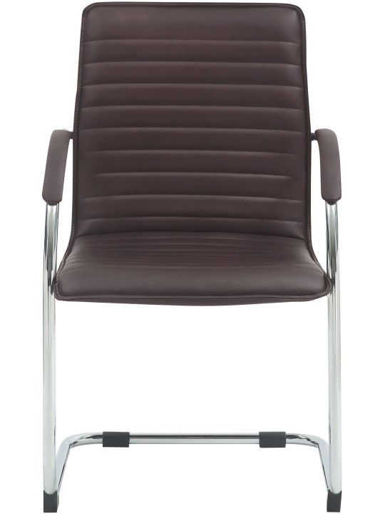 Scaun vizitator Tira piele artificiala, maro