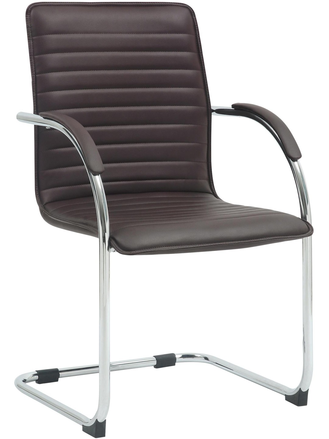 Scaun vizitator Tira piele artificiala, maro