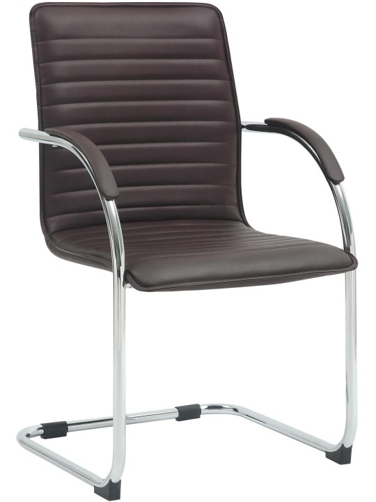 Scaun vizitator Tira piele artificiala, maro
