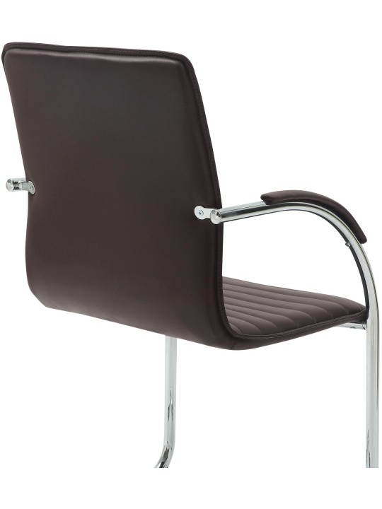Scaun vizitator Tira piele artificiala, maro