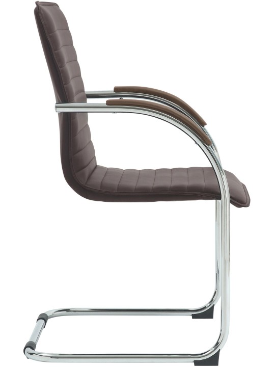 Scaun vizitator Tira piele artificiala, maro