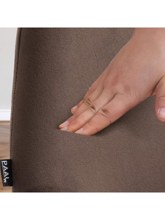 Set 2 scaune de bar Braga catifea crom, maro