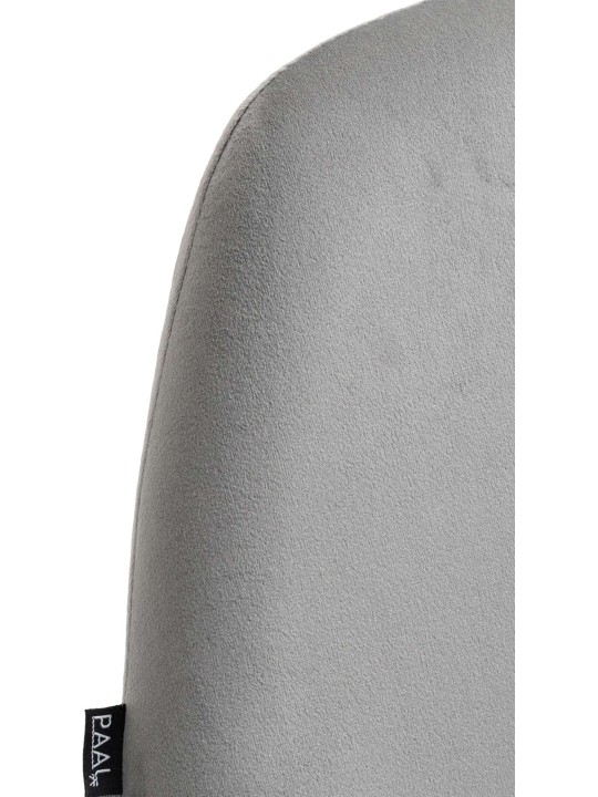 Set 2 scaune de bar Braga catifea crom, gri