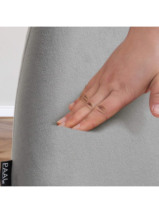 Set 2 scaune de bar Braga catifea crom, gri