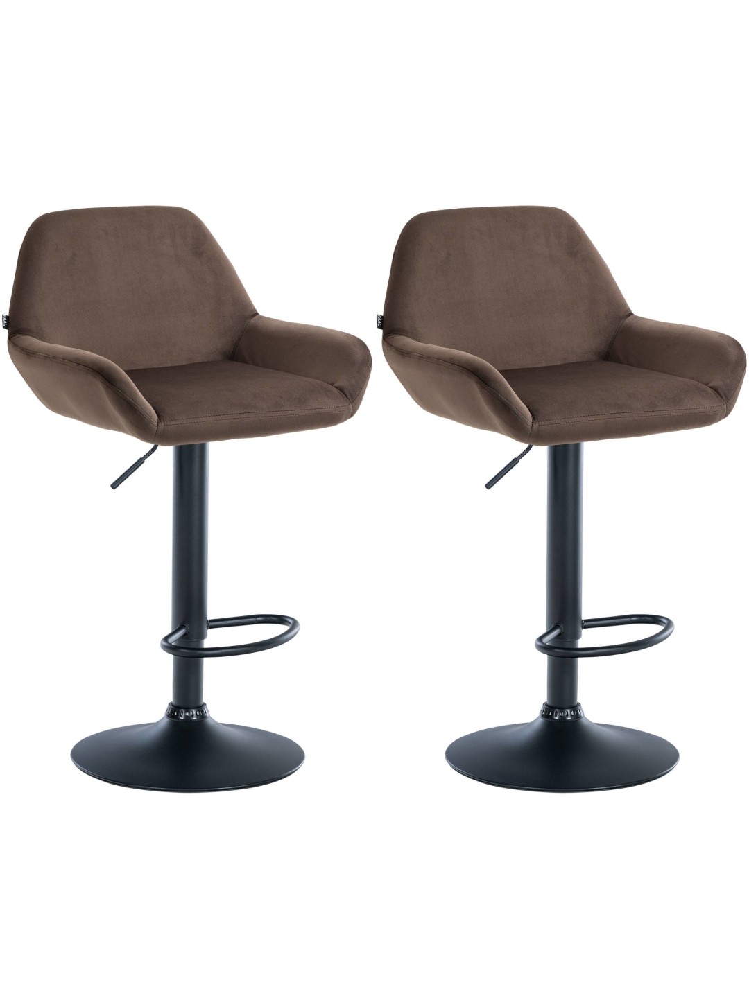 Set 2 scaune de bar Braga catifea, maro
