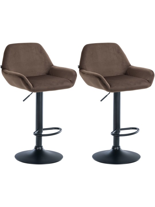 Set 2 scaune de bar Braga catifea, maro