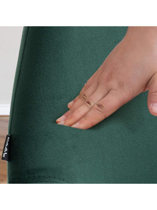 Set 2 taburete de bar Braga catifea, verde închis