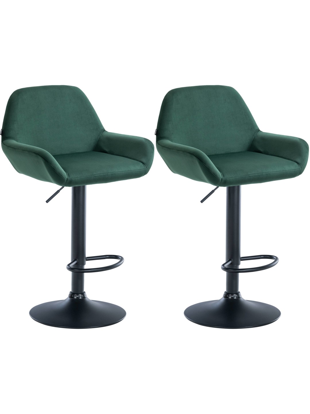 Set 2 taburete de bar Braga catifea, verde închis