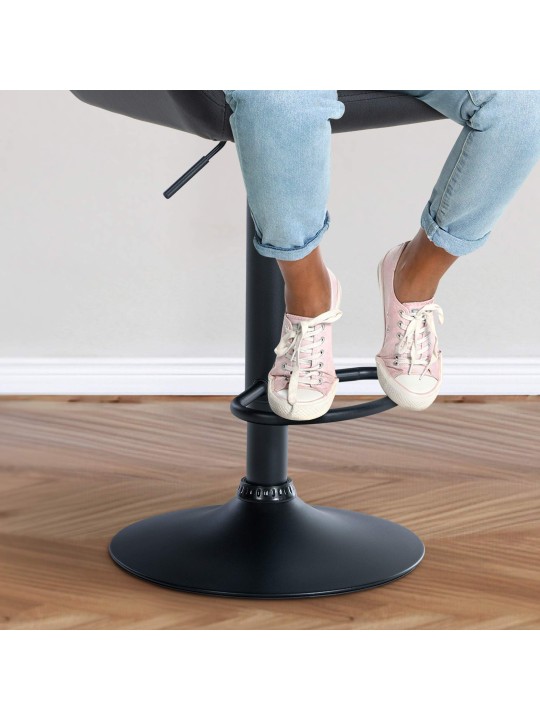 Set 2 scaune de bar Braga catifea, negru