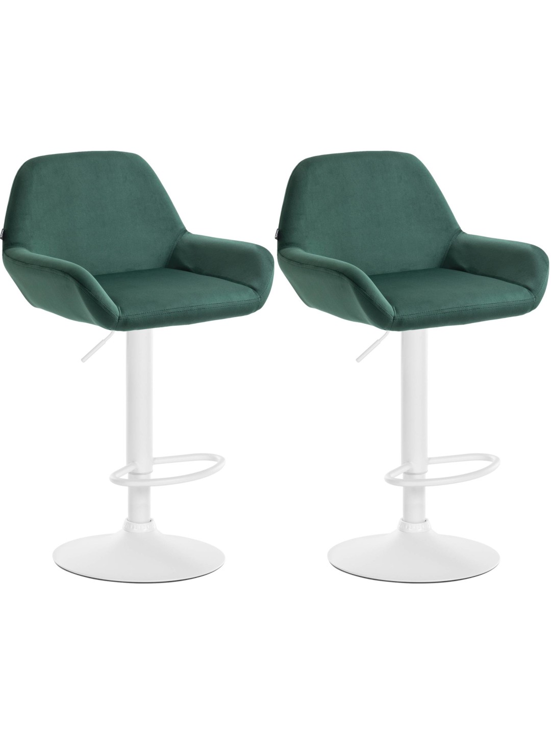 Set 2 scaune de bar Braga catifea, verde închis