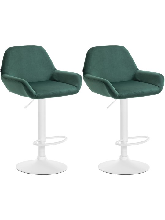 Set 2 scaune de bar Braga catifea, verde închis Set 2 scaune de bar Braga catifea, verde închis