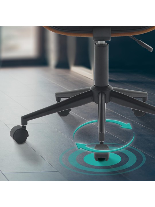 Scaun de birou Plover imitatie piele, nuc/negru