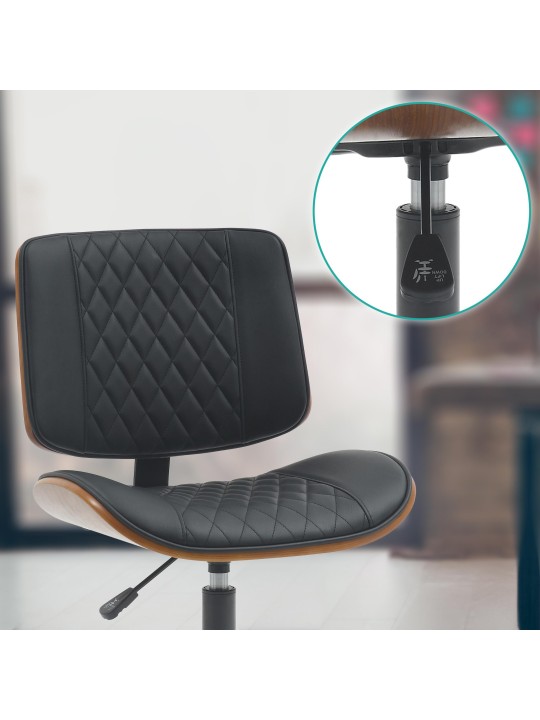 Scaun de birou Plover imitatie piele, nuc/negru