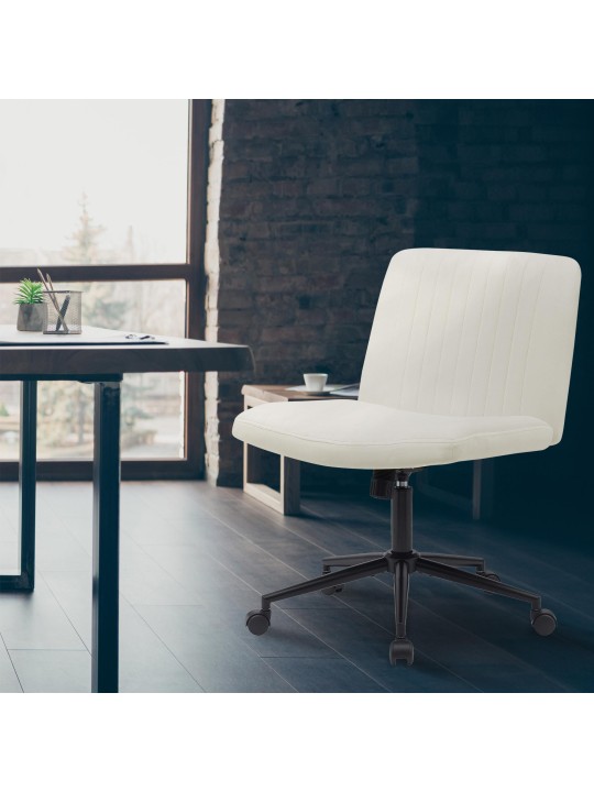 Scaun de birou catifea Kingman, crem