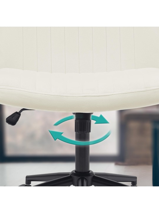 Scaun de birou catifea Kingman, crem