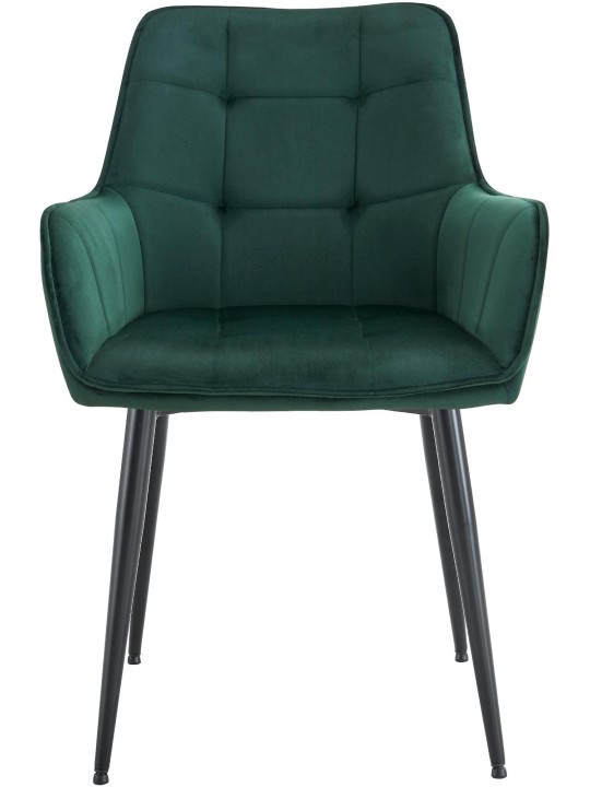 Scaun de sufragerie din catifea Ferndale, verde închis