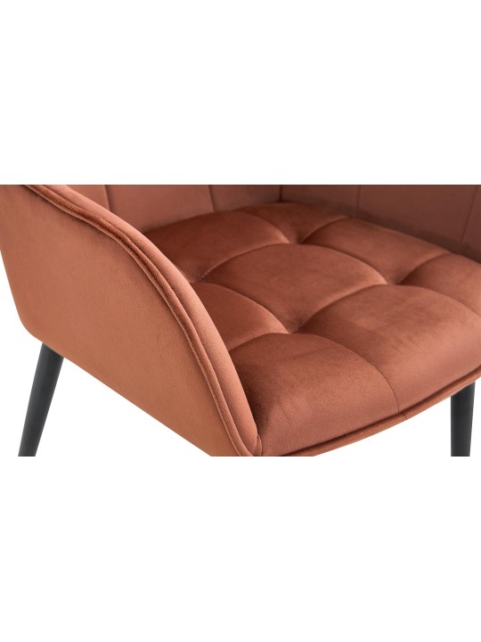 Scaun de sufragerie din catifea Ferndale, maro Scaun de sufragerie din catifea Ferndale, maro