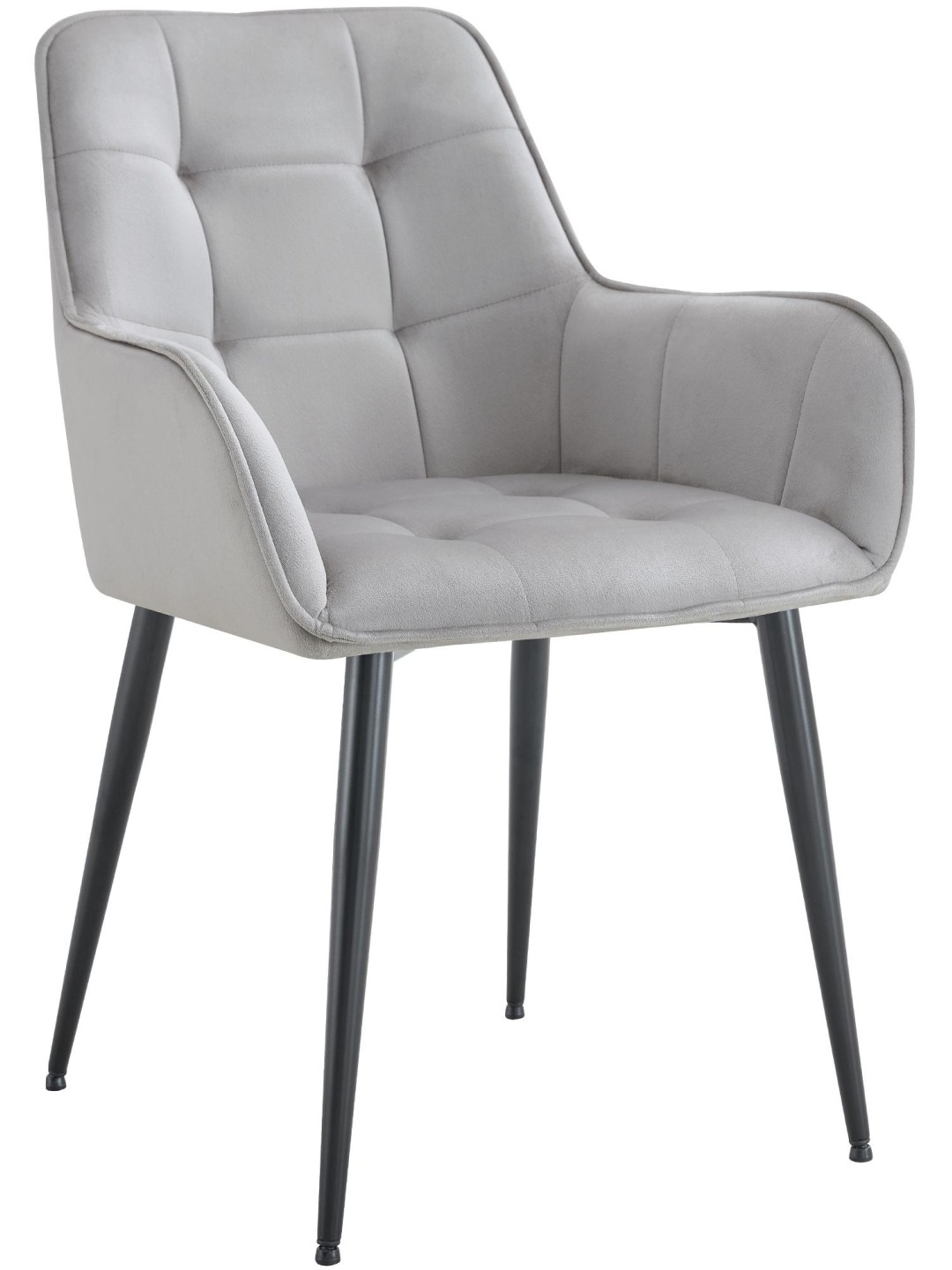 Scaun de sufragerie din catifea Ferndale, gri deschis
