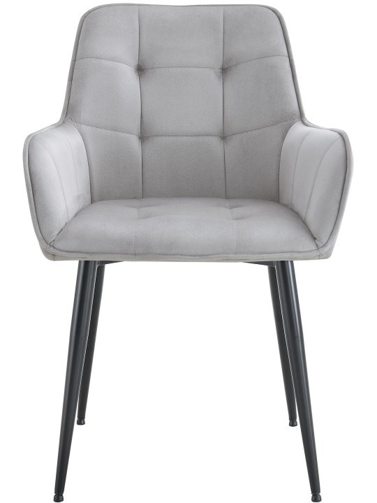 Scaun de sufragerie din catifea Ferndale, gri deschis