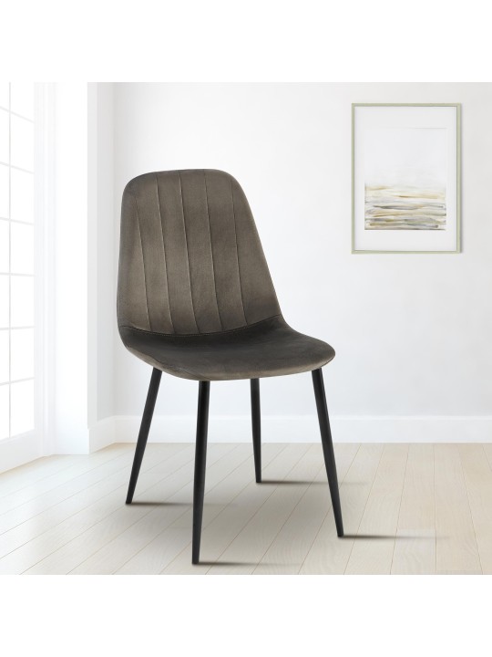 Scaun de sufragerie Baxter din catifea, antracit