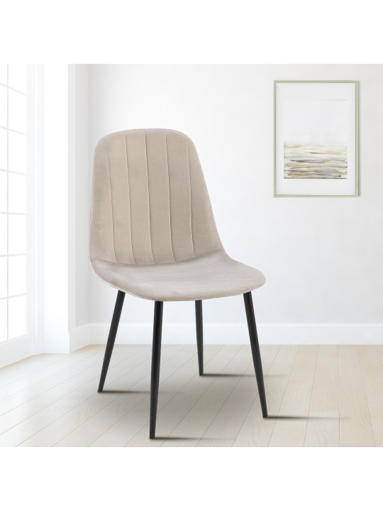 Set 4 scaune de sufragerie Baxter catifea, gri