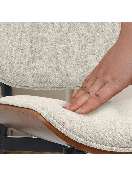 Scaun vizitator țesătură Tiffin, nuc/crem