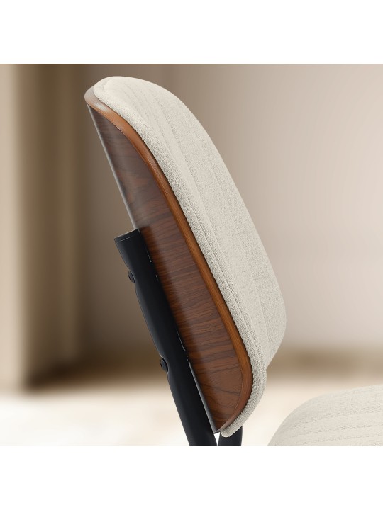 Scaun vizitator țesătură Tiffin, nuc/crem