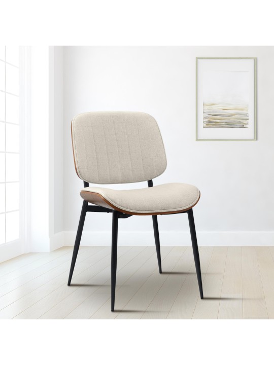 Scaun vizitator țesătură Tiffin, nuc/crem