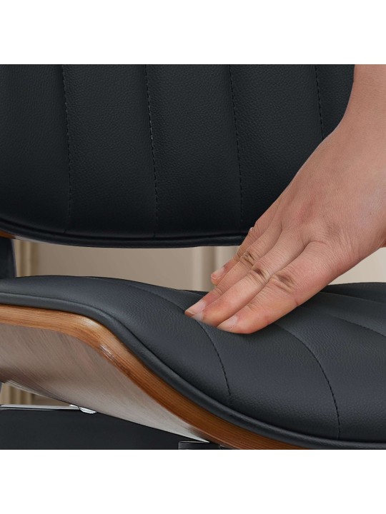 Scaun vizitator Tiffin imitatie piele, nuc/negru