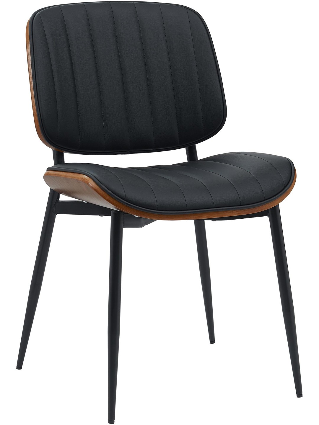 Scaun vizitator Tiffin imitatie piele, nuc/negru