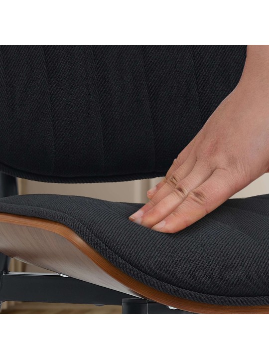 Scaun vizitator țesătură Tiffin, nuc/negru