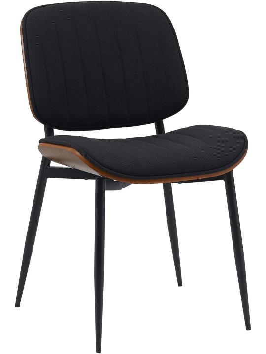 Scaun vizitator țesătură Tiffin, nuc/negru