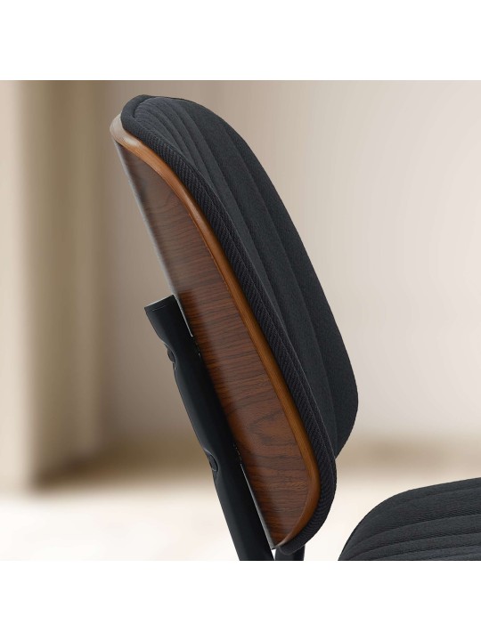 Scaun vizitator țesătură Tiffin, nuc/negru