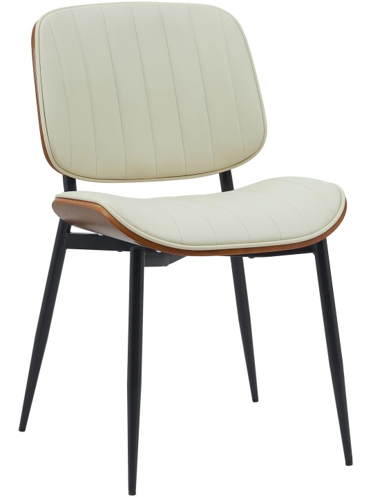 Scaun vizitator Tiffin imitatie piele, nuc/crem