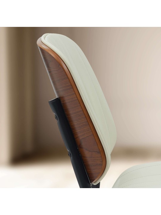 Scaun vizitator Tiffin imitatie piele, nuc/crem