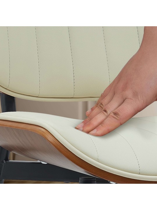 Scaun vizitator Tiffin imitatie piele, nuc/crem