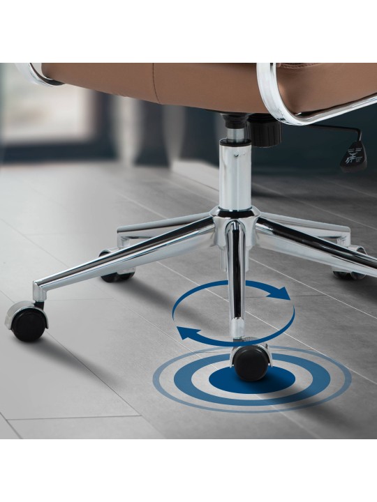 Scaun de birou Oakland piele naturala, maro deschis