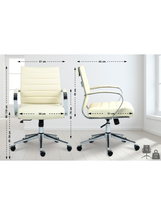 Scaun de birou Oakland piele naturala, crem Scaun de birou Oakland piele naturala, crem