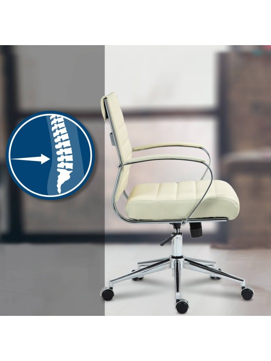 Scaun de birou Oakland piele naturala, crem Scaun de birou Oakland piele naturala, crem