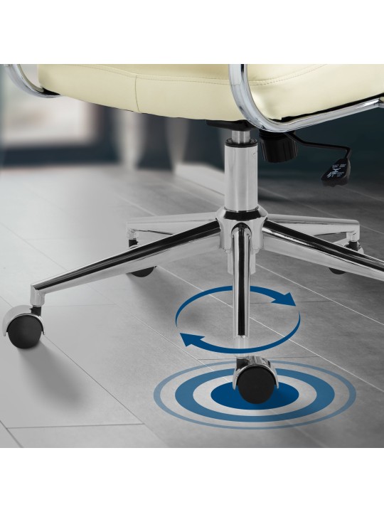 Scaun de birou Oakland imitatie piele, crem