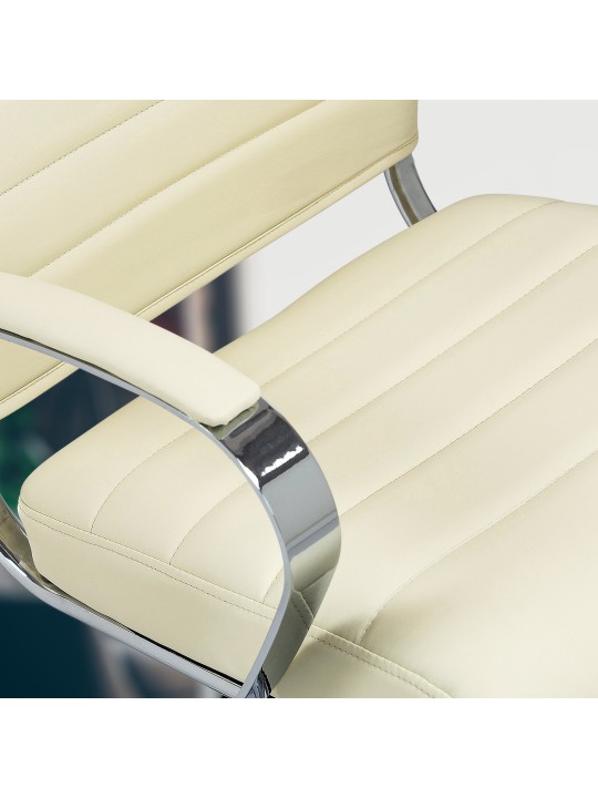 Scaun de birou Oakland imitatie piele, crem