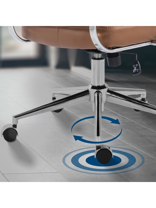 Scaun de birou Oakland imitatie piele, maro deschis