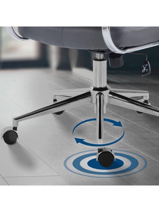 Scaun de birou Oakland imitatie piele, gri