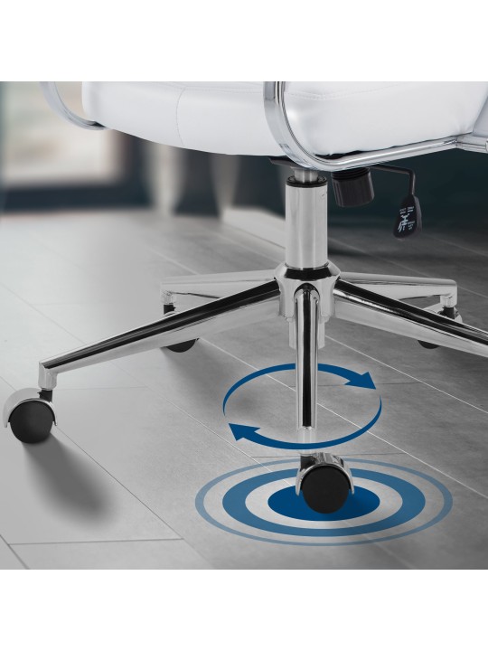 Scaun de birou Oakland imitatie piele, alb