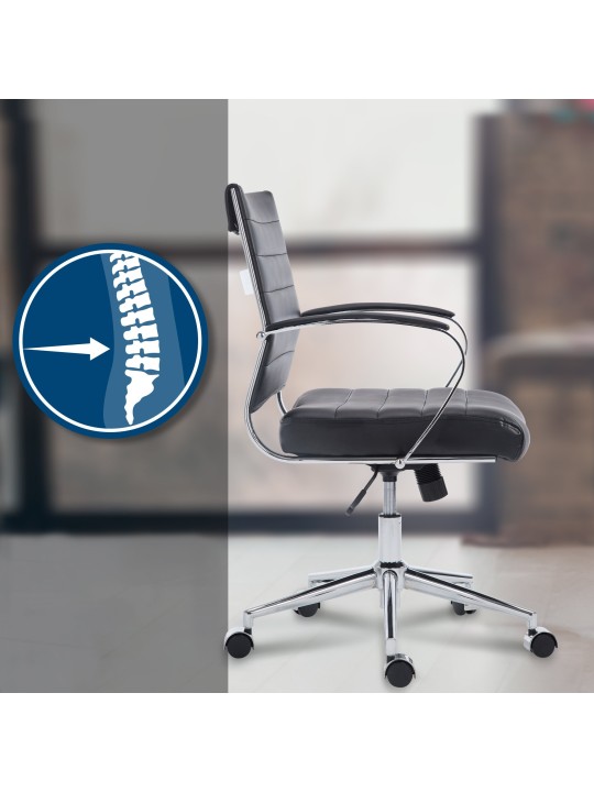 Scaun de birou Oakland imitatie piele, negru