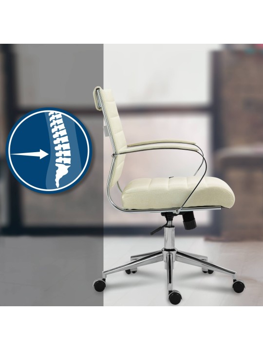 Scaun de birou tesatura Oakland, crem