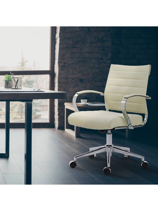 Scaun de birou tesatura Oakland, crem