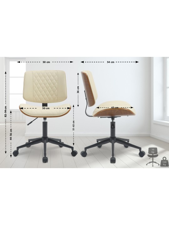 Scaun de birou Plover imitatie piele, nuc/crem Scaun de birou Plover imitatie piele, nuc/crem