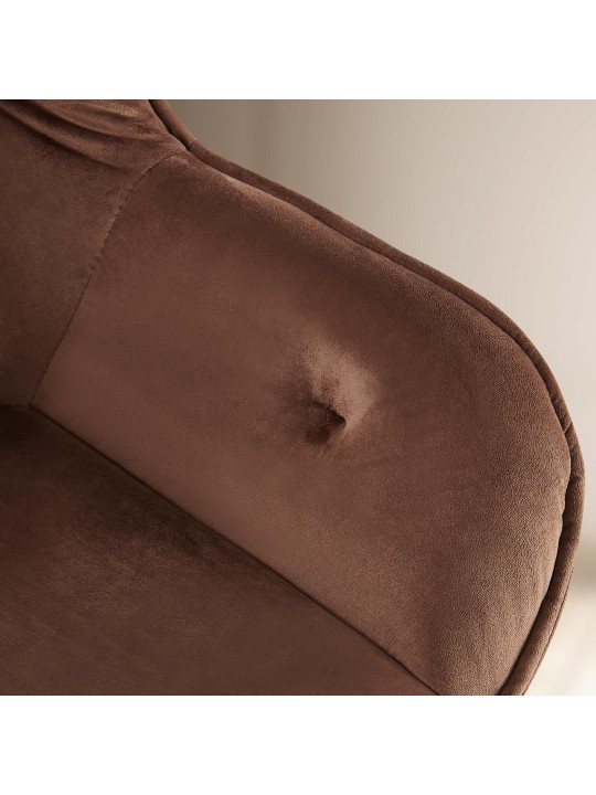 Scaun vizitator Cassis catifea, maro