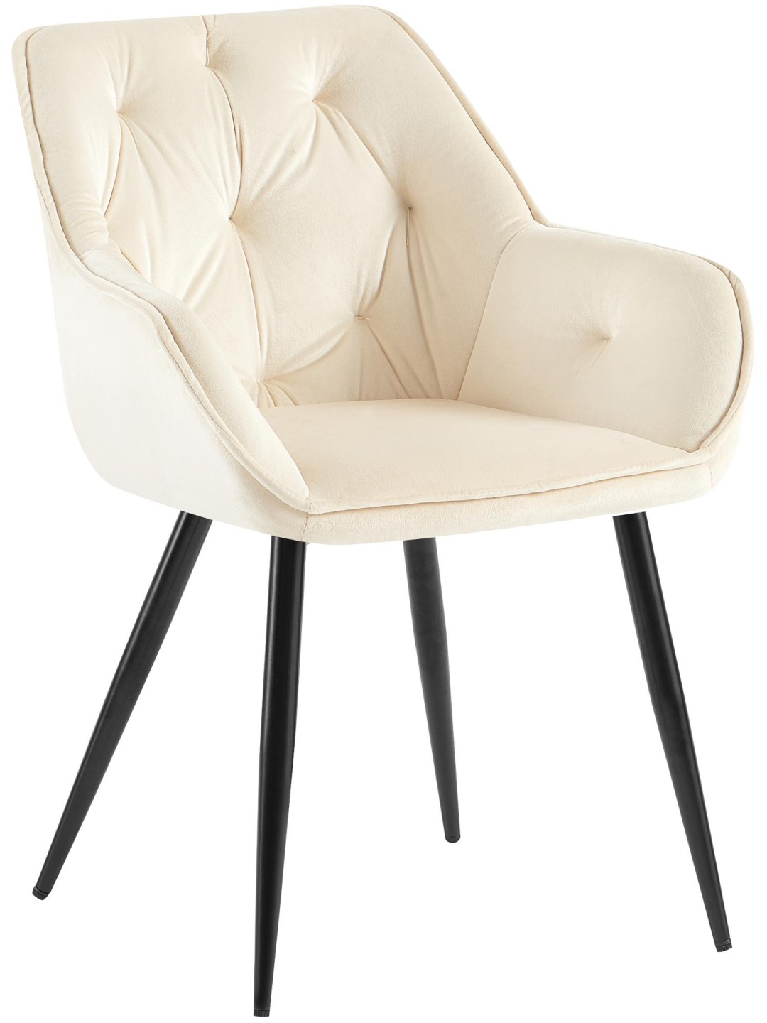 Scaun vizitator Cassis catifea, crem